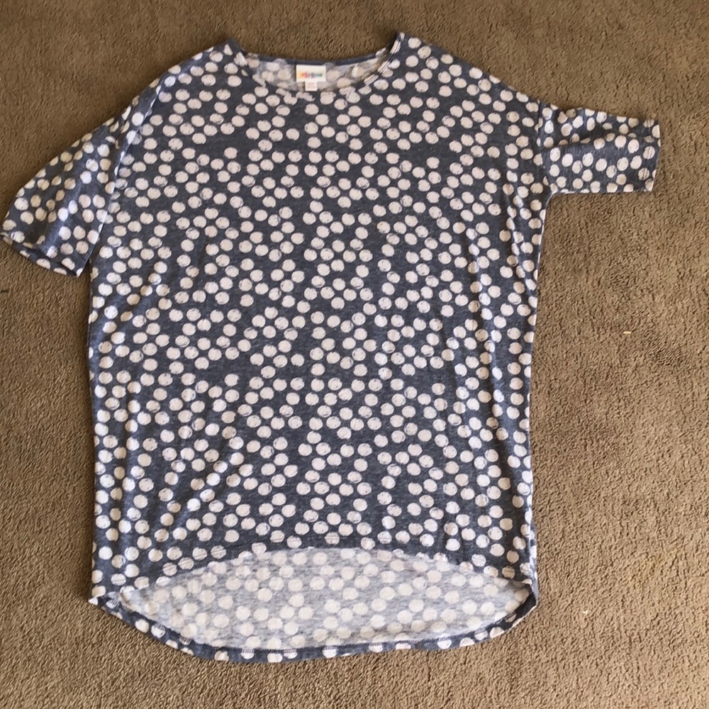 LuLaRoe purple polka dot tunic. Lightly used. Size XS.